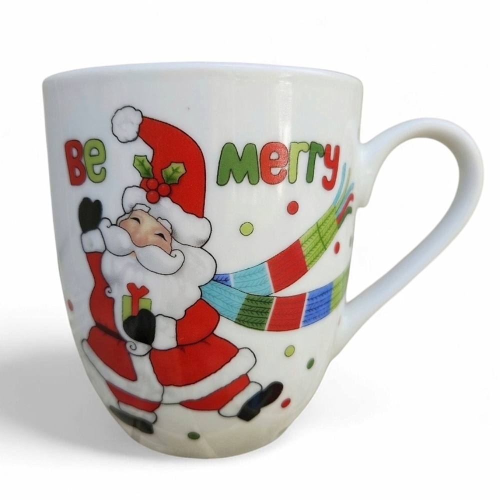 Ceramic Fitz & Floyd Be Merry Santa Claus Mug